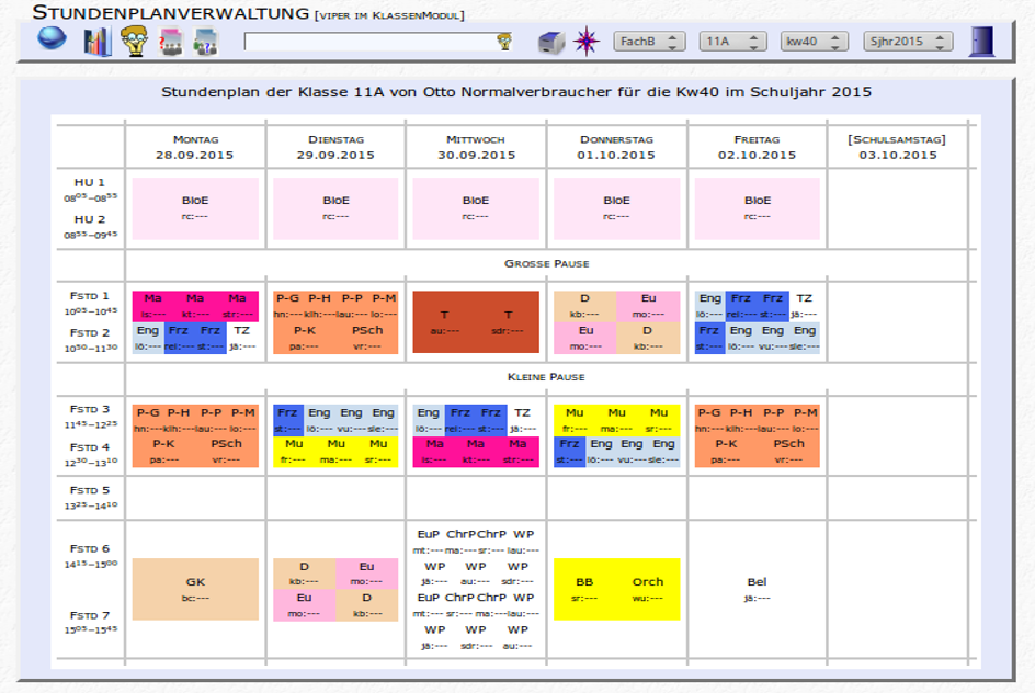 STUNDENPLAN-Verwaltung